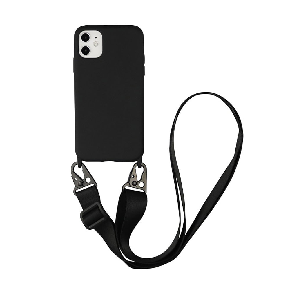 eybag Silicone Lanyard Phone Case For iPhone 12 13 11 Pro Max 7 8 Plus X XR XS Max Ultra Cover With Neck Strap Crossbody Necklace Cord