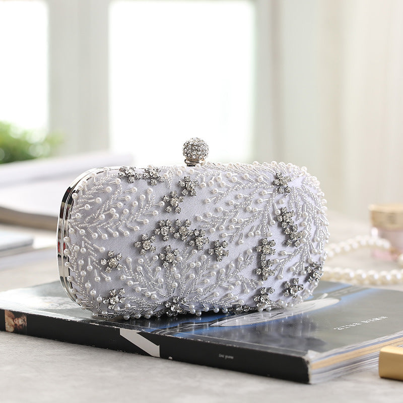 eybag Women's Clutch Bag Crystal Pearl Clutch Purse Luxury Handbag Embroidery Evening Bag Wedding Bag for Bridal Shoulder Bag