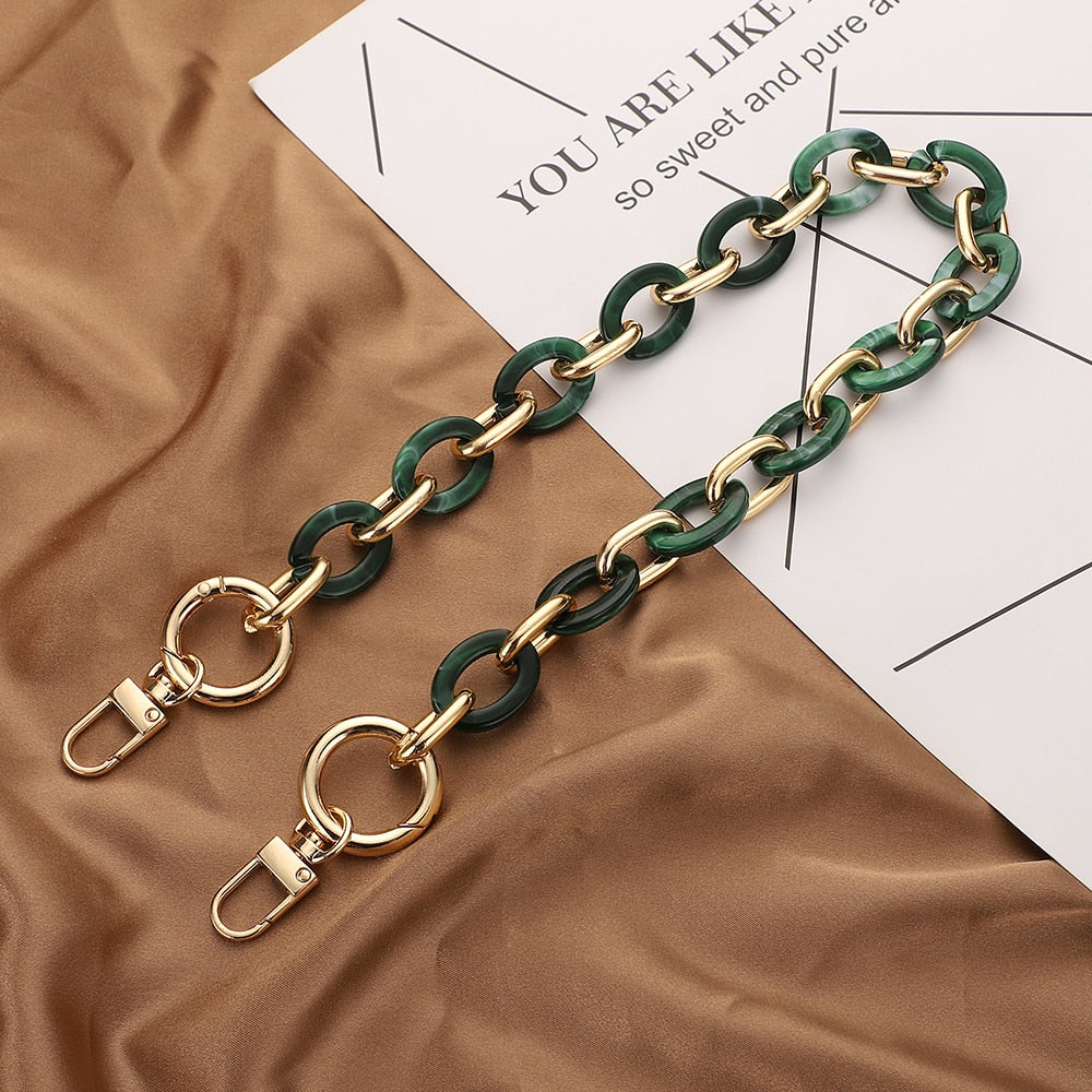 eybag New Acrylic Bag Chain Bag Strap Removable Bag Accessories Colourful Women's Resin Chain chain of bags Purse Chain Fishbone chain