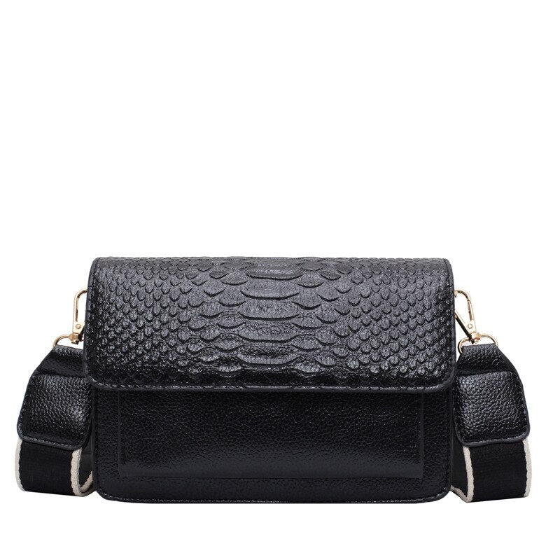 eybag Vintage Alligator lady Sling bag PU Leather Crossbody Bag For Women 2022 new Wide strap Shoulder Messenger Bag Ladies handbag