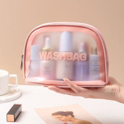 eybag Transparent PVC Women Cosmetic Bag Waterproof Travel Toiletries Storage Organize PU Make Up Bag Female Wash Bag Handbag