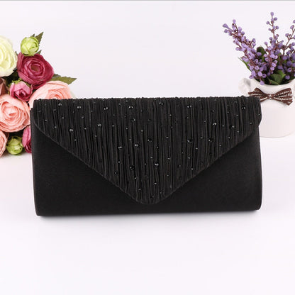 Lkblock Fashion Ladies Glitter Evening Satin Bridal Clutch Diamond Bag Womens Wedding Party Prom Envelope Handbag Party Banquet Bags