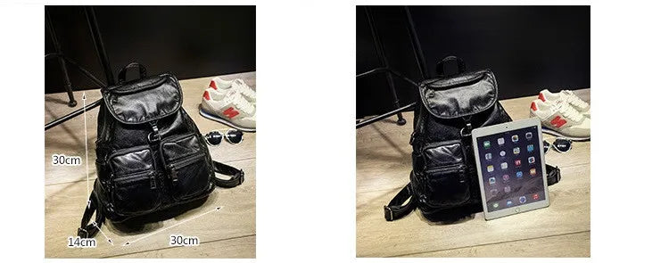 eybag Women Large Backpack Casual PU Leather Travel Bag Female School Backpacks Fashion Soft Leather Backpack for Teenage Girls