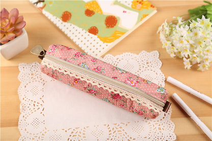 eybag Mini Retro Flower Floral Lace Pencil Case, Pencil Bag School Supplies Cosmetic Makeup Bag Zipper Pouch Purse, Estojo Escolar