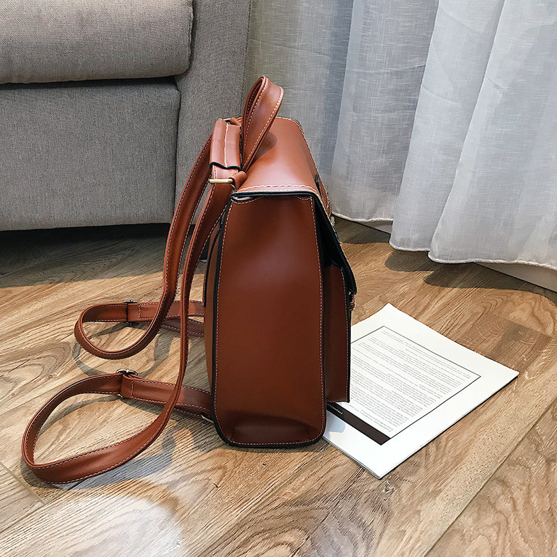 eybag Vintage Backpack Female Pu Leather Bag Women's Backpack Fashion School Bag for Girls High Quality Leisure Shoulder Bag Sac A Dos