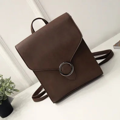 eybag Vintage Women Backpack PU Leather Female schoolbags Teenage Girl Travel books Rucksack Shoulder Bags mochila feminina bolsa