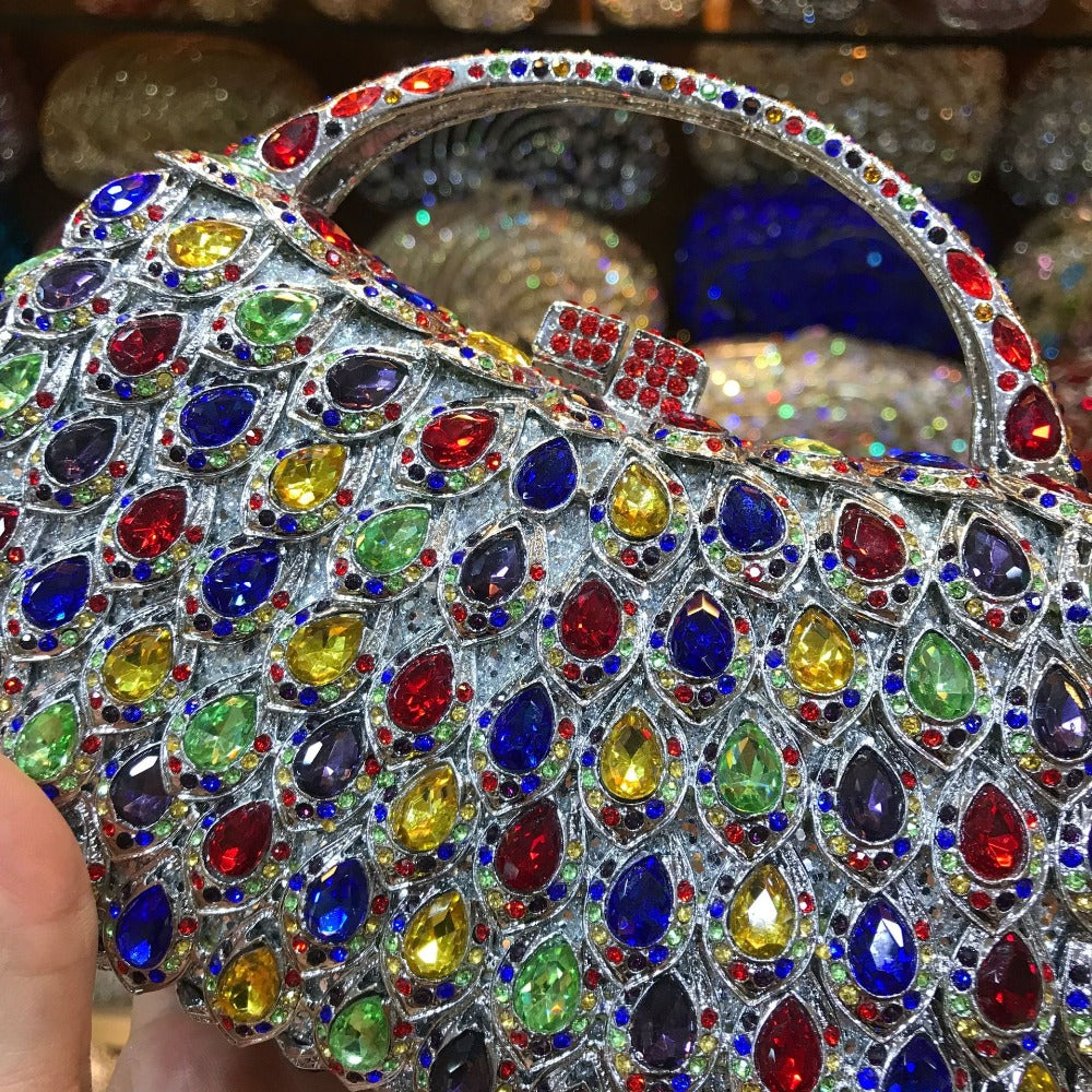 eybag Wholesale Crystals 10 Colors Red Clutch Purse Messenger Bags Clutches Women Bridal Evening Clutch Bag Wedding Party Handbags