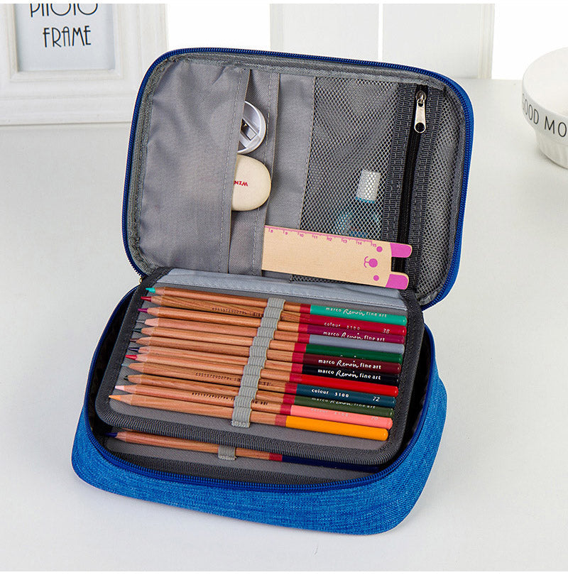 eybag Canvas School Pencil Cases for Girls Boy 72 Holes Pen Box Multifunction Storage Bag Case Pouch Student Stationery Supplies