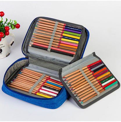 eybag Canvas School Pencil Cases for Girls Boy 72 Holes Pen Box Multifunction Storage Bag Case Pouch Student Stationery Supplies