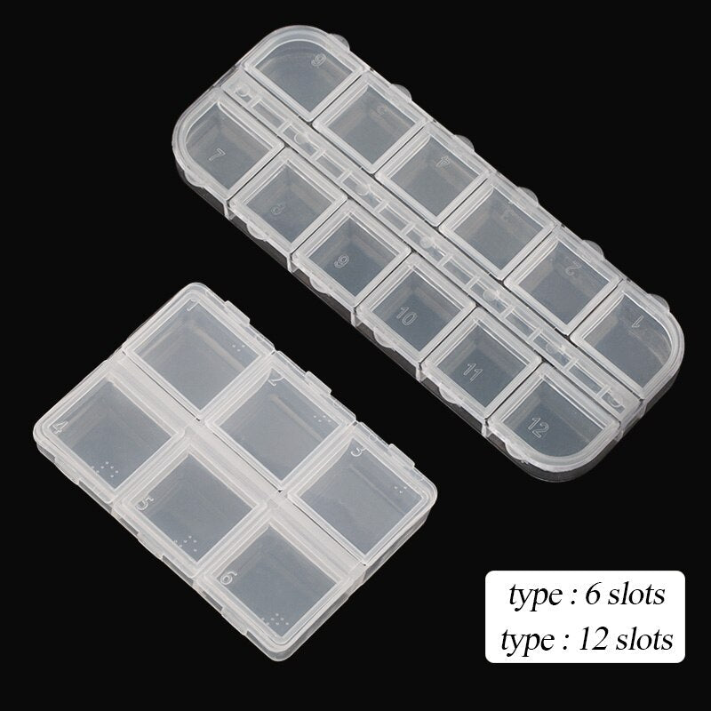 eybag Practical jewelry storage Adjustable Plastic Compartment Storage Box Jewelry Earring Bin Case Container Storage Boxes