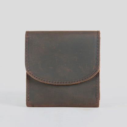 eybag Top Cow Leather Purse for Coins Vintage Men Coin Purse Handmade Small Pouch Coin Wallet Square Hasp Mini Bag