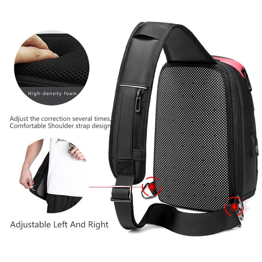 eybag Multifunction Men Chest Bag for 9.7"USB Backpack Charging Messenger Handbags Crossbody Shoulder Sling Male Bags Bolsas