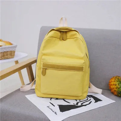 eybag New Teenager Canvas Backpack Gril Boy Schoolbag Softback Solid Color Casual Soft Handle mochilas mujer Escolar rucksack