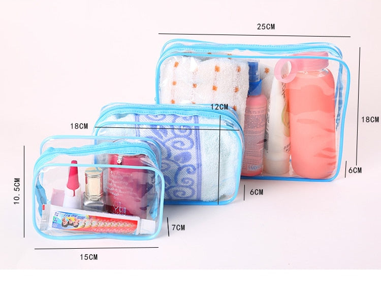 eybag Transparent Cosmetic Bag PVC Women Zipper Clear Makeup Bags Beauty Case Travel Make Up Organizer Storage Bath Toiletry Wash Bag