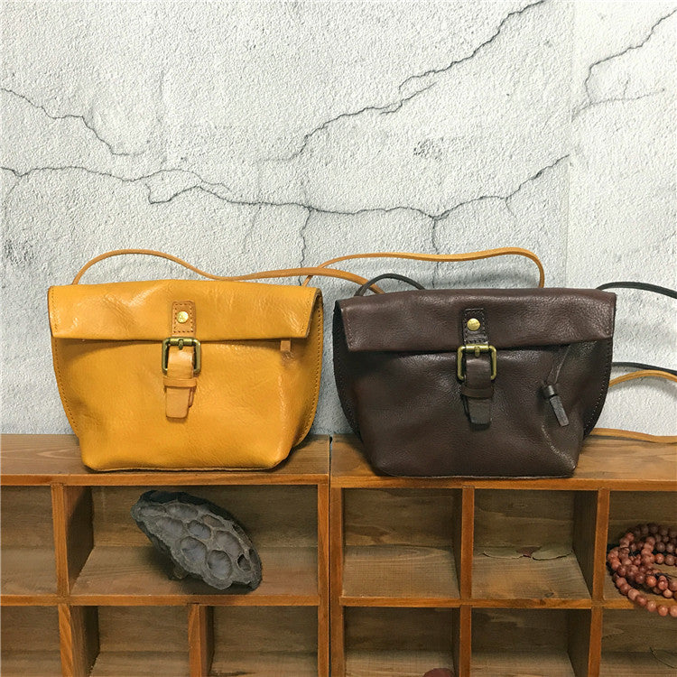 eybag Soft Genuine Leather Women Messenger Bag Female Real Leather Crossbody Shoulder Bags Small Handbag Retro Phone Bag for Girls