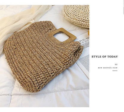 eybag casual rattan large capacity tote for women wicker woven wooden handbags summer beach straw bag lady big purses travel sac