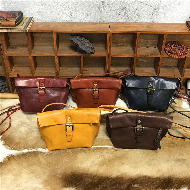 eybag Soft Genuine Leather Women Messenger Bag Female Real Leather Crossbody Shoulder Bags Small Handbag Retro Phone Bag for Girls