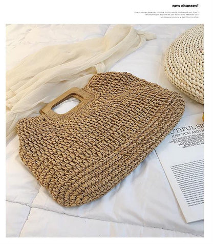 eybag casual rattan large capacity tote for women wicker woven wooden handbags summer beach straw bag lady big purses travel sac