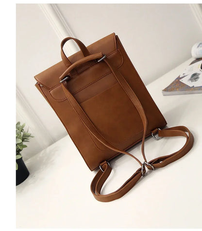 eybag Vintage Women Backpack PU Leather Female schoolbags Teenage Girl Travel books Rucksack Shoulder Bags mochila feminina bolsa