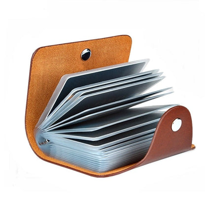 Lkblock Leather Function 24 Bits Card Case Business Card Holder Men Women Credit Passport Card Bag ID Passport Card Wallet