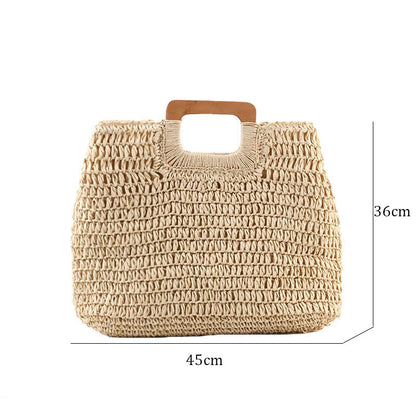 eybag casual rattan large capacity tote for women wicker woven wooden handbags summer beach straw bag lady big purses travel sac