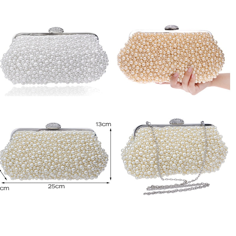 eybag Women messenger beaded women vintage evening bags imitation pearl shell women bag shoulder bags,diamonds clutch bag for wedding