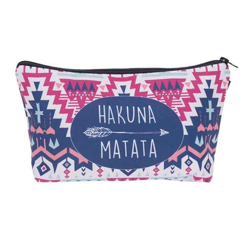 Lkblock cosmetic organizer bag Hakuna matata 3D Printing Cosmetic Bag Fashion Women Brand makeup bag