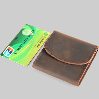 eybag Top Cow Leather Purse for Coins Vintage Men Coin Purse Handmade Small Pouch Coin Wallet Square Hasp Mini Bag