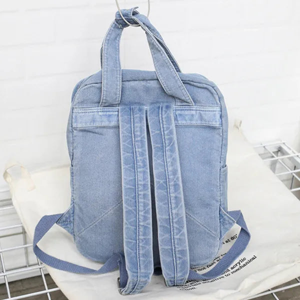 eybag Denim School Backpack For Women Travel bag Preppy Style backpacks for teenage girls laptop bag Daypack blue bolsas Mochila blue