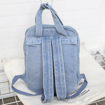 eybag Denim School Backpack For Women Travel bag Preppy Style backpacks for teenage girls laptop bag Daypack blue bolsas Mochila blue