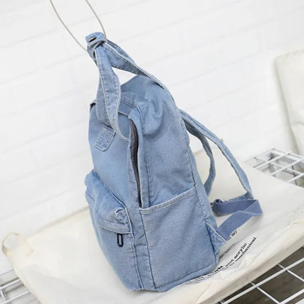 eybag Denim School Backpack For Women Travel bag Preppy Style backpacks for teenage girls laptop bag Daypack blue bolsas Mochila blue