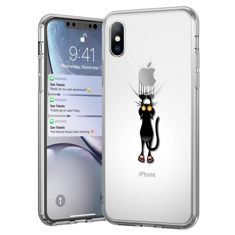 eybag Ottwn Clear Phone Case For iPhone 11 Pro Max 13 12 7 8 6s Plus Cute Cartoon Animal Soft TPU For iPhone X XR XS Transparent Cover