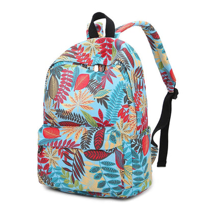 eybag Canvas Leaves Printing Women Backpack School Bags Bookbag for Teenage Girls Daily Travel Knapsack Laptop Rucksack Mochila