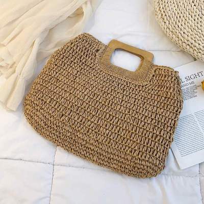 eybag casual rattan large capacity tote for women wicker woven wooden handbags summer beach straw bag lady big purses travel sac