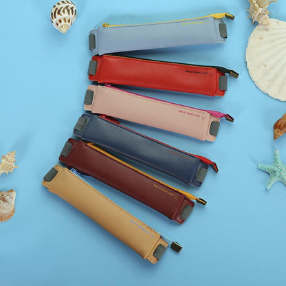 eybag Luxury Pu Leather Elastic Buckle Pencil Case for Book Notebook Fashion Pen Bag School Pen Case for Office Meeting Easy Carry