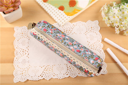 eybag Mini Retro Flower Floral Lace Pencil Case, Pencil Bag School Supplies Cosmetic Makeup Bag Zipper Pouch Purse, Estojo Escolar