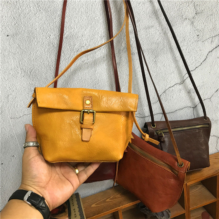 eybag Soft Genuine Leather Women Messenger Bag Female Real Leather Crossbody Shoulder Bags Small Handbag Retro Phone Bag for Girls