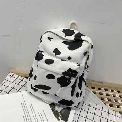 eybag korean women backpack Canvas Cow pattern school backpacks for girls teenagers Bookbag Mochila Casual travel bag bagpack Rucksack