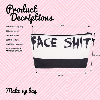 Lkblock cosmetic organizer bag Face Shit 3D Printing Cosmetic Bag Fashion Women Brand makeup bag