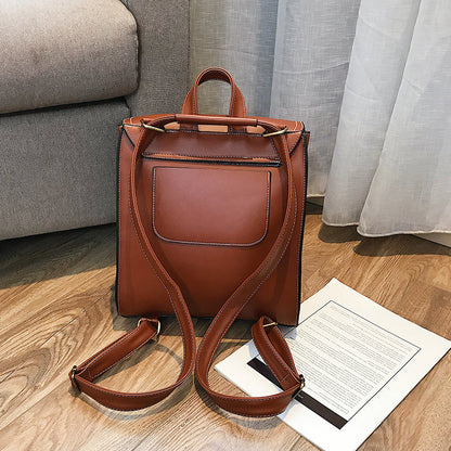 eybag Vintage Backpack Female Pu Leather Bag Women's Backpack Fashion School Bag for Girls High Quality Leisure Shoulder Bag Sac A Dos