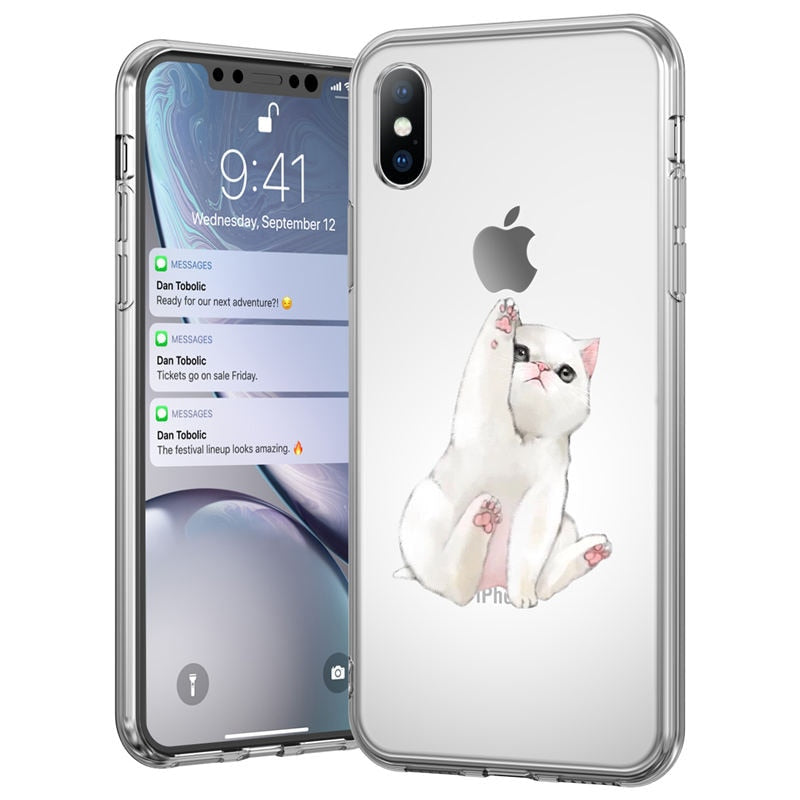 eybag Ottwn Clear Phone Case For iPhone 11 Pro Max 13 12 7 8 6s Plus Cute Cartoon Animal Soft TPU For iPhone X XR XS Transparent Cover