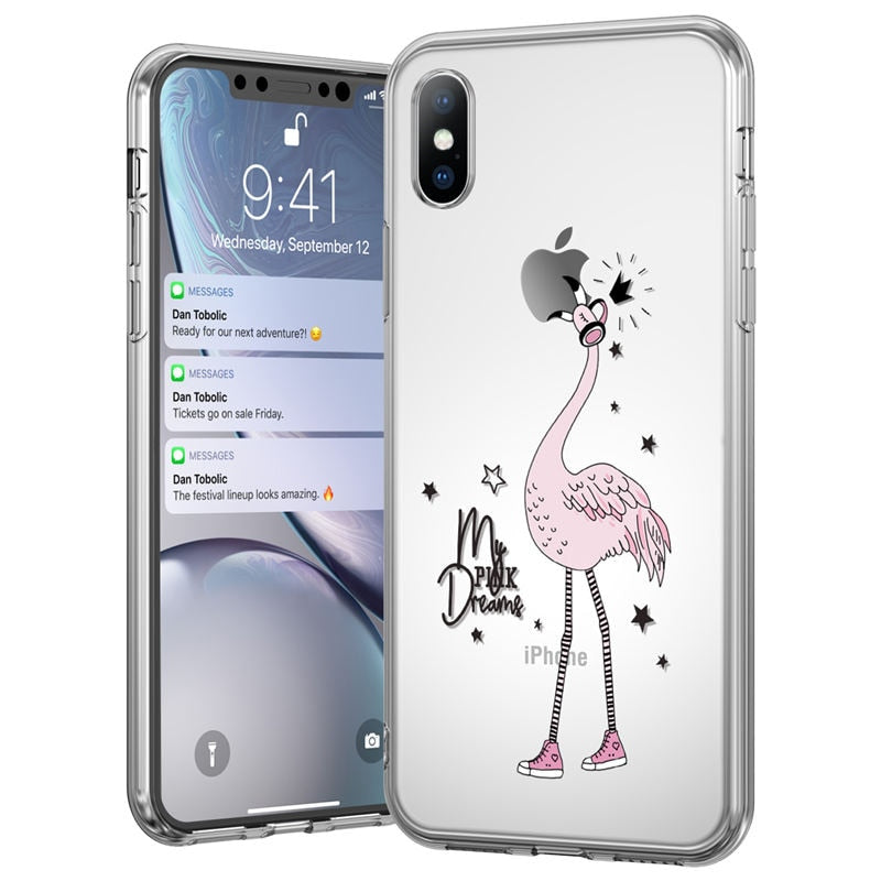 eybag Ottwn Clear Phone Case For iPhone 11 Pro Max 13 12 7 8 6s Plus Cute Cartoon Animal Soft TPU For iPhone X XR XS Transparent Cover