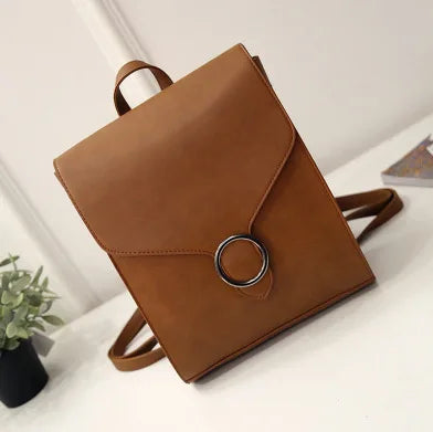 eybag Vintage Women Backpack PU Leather Female schoolbags Teenage Girl Travel books Rucksack Shoulder Bags mochila feminina bolsa