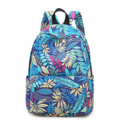 eybag Canvas Leaves Printing Women Backpack School Bags Bookbag for Teenage Girls Daily Travel Knapsack Laptop Rucksack Mochila