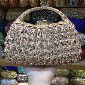 eybag Wholesale Crystals 10 Colors Red Clutch Purse Messenger Bags Clutches Women Bridal Evening Clutch Bag Wedding Party Handbags