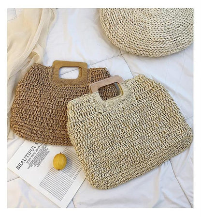 eybag casual rattan large capacity tote for women wicker woven wooden handbags summer beach straw bag lady big purses travel sac