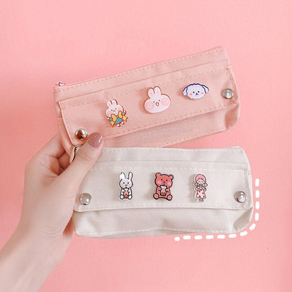 eybag Pencil Case Korean School Supplies Kawaii Pencil Bags Random Broochs Pen Case Trousse Scolaire For Girls School Pencil Cases