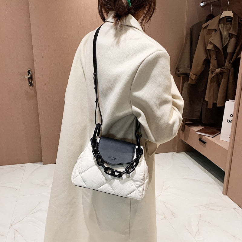 eybag Tote Bag Hit Winter PU Leather Padded Quilted  Women's Designer Handbag Luxury Brand Chain Shoulder Crossbody Bags