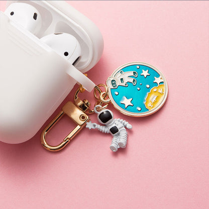 eybag Cosmic Astronaut Spaceman Silicone Case for Apple AirPods 1 2 Case with Keychain Wireless Earphone Case Accessories Cover Box