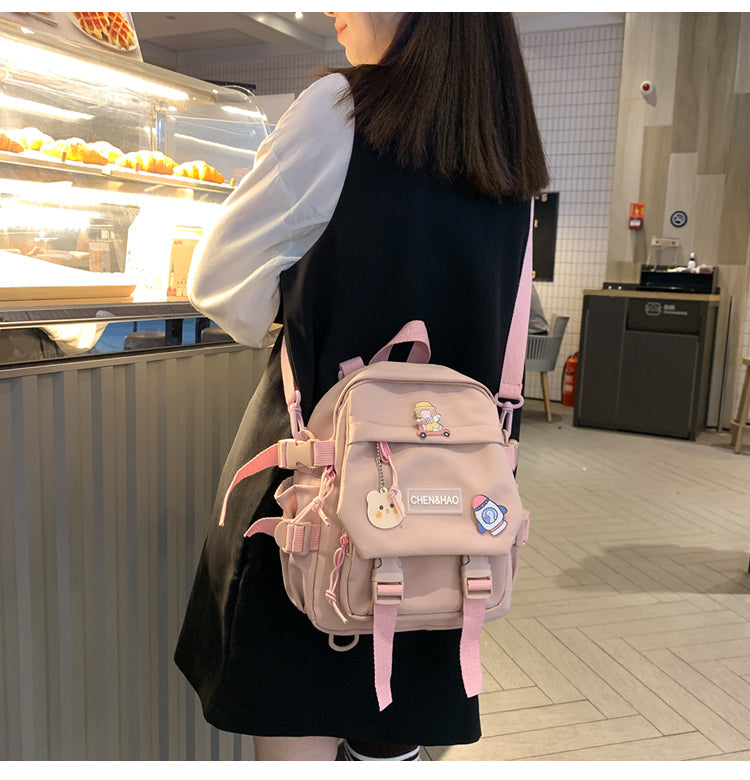 eybag Small Women's Backpack Girls School Bag Waterproof Nylon Fashion Japanese Casual Young Girl's Bag Female Mini